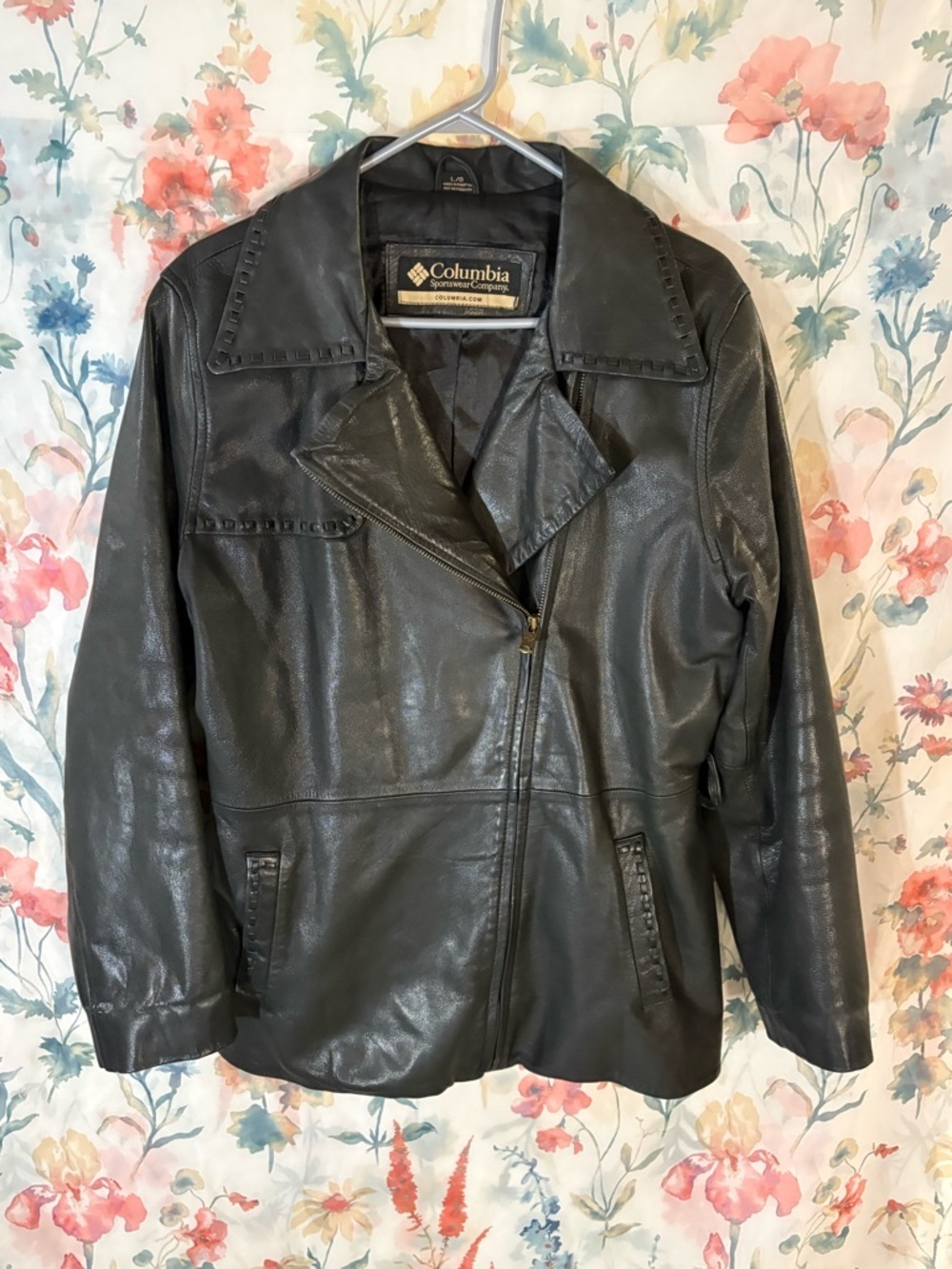 Vintage Columbia Women's Black Leather Zip Jacket